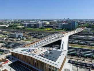 Gare Saint-Denis Pleyel - vue extérieur drone