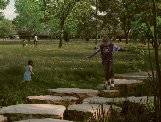 Photomontage du parc cachin