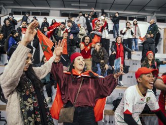 Des supporters marocains lors de la CAN diffusée à Auguste-Delaune.