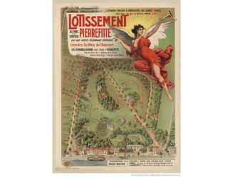 Affiche publicitaire pour le lotissement du parc  et du château de Pierrefitte (1907) 