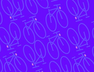 pattern vélo sur fond bleu 
