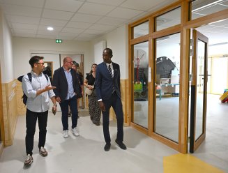 Bally Bagayoko dans les locaux neufs de l'école Anatole-France.